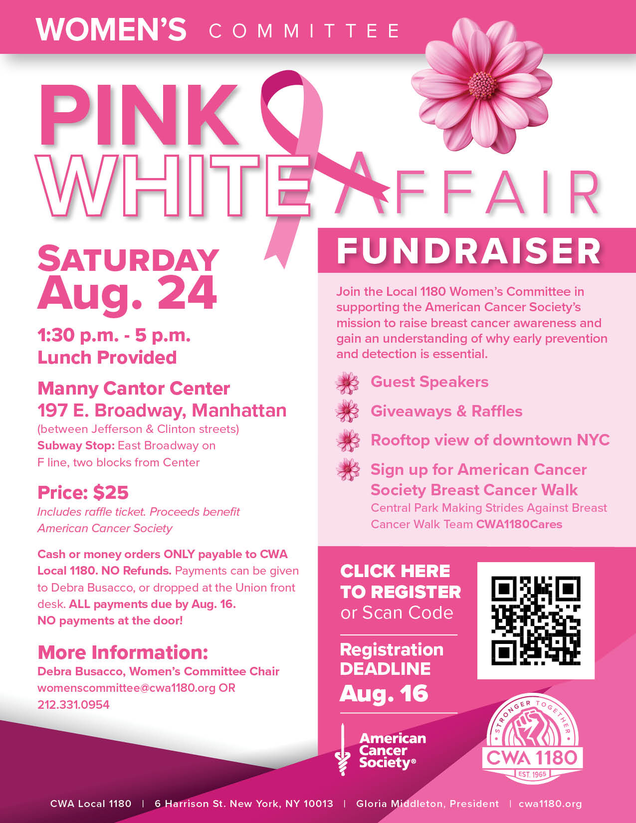 Women's Committee Pink & White Flier