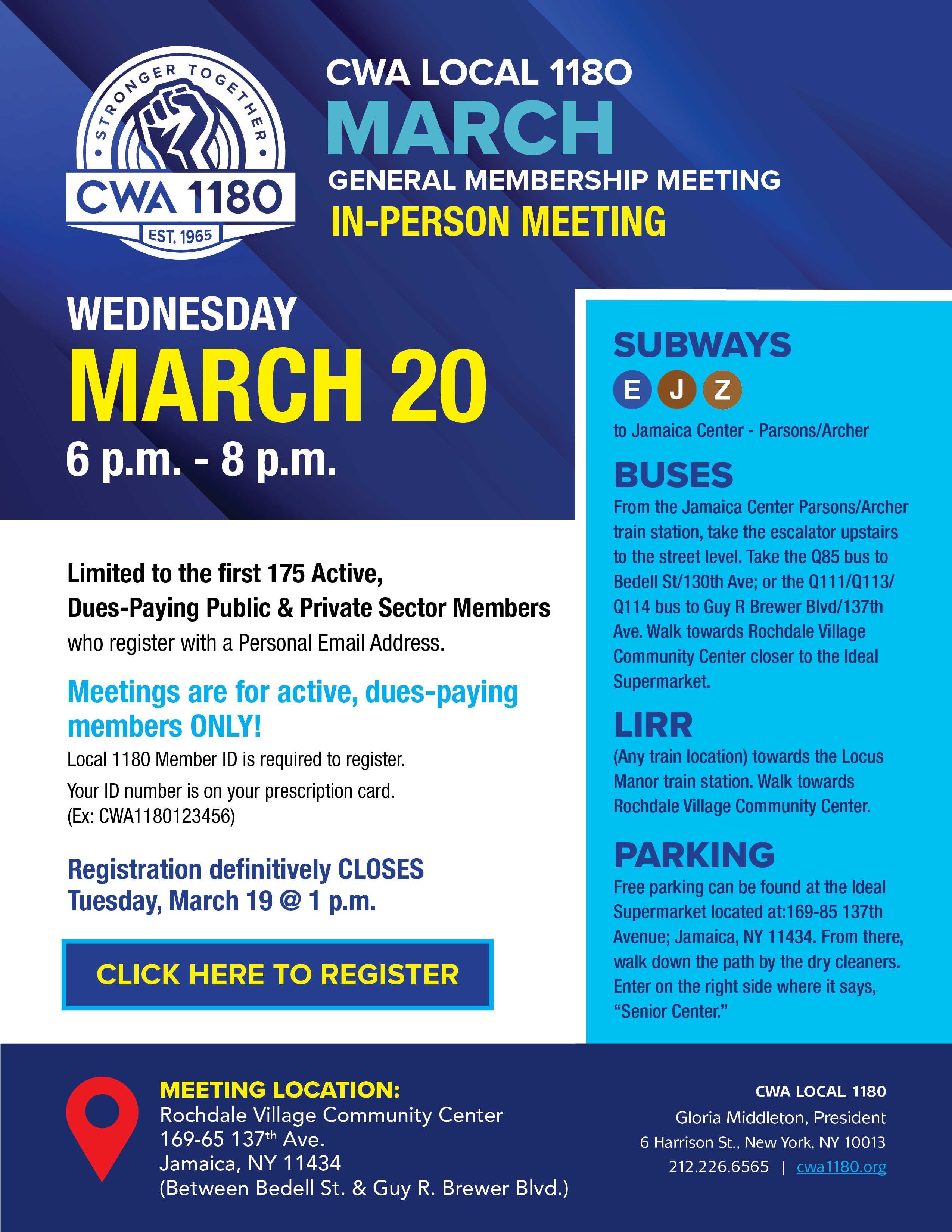 L1180 March Membership Meeting