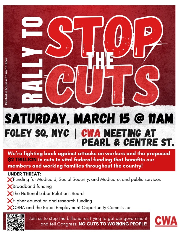 Stop the Cuts Rally March 2025 (Flyer)