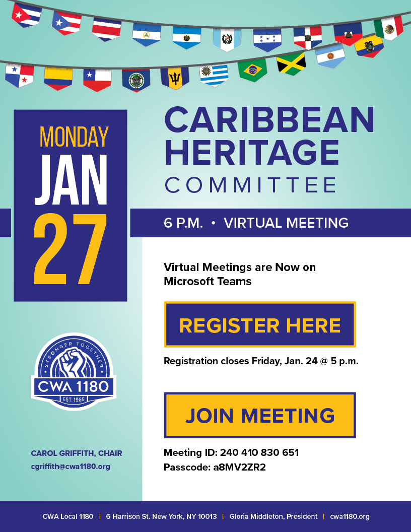 Caribbean Heritage Committee January 2025 Flier