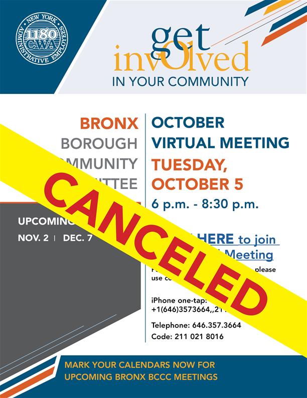 2021 October BRONX BCCC Canceled