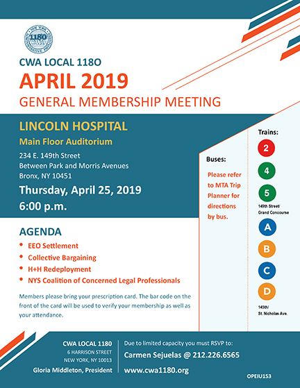 General Membership Meeting April